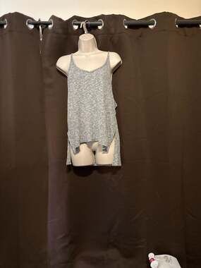 Express One Eleven Gray Marled Ribbed Knit High-Low Side Slit Tank Top Size M
